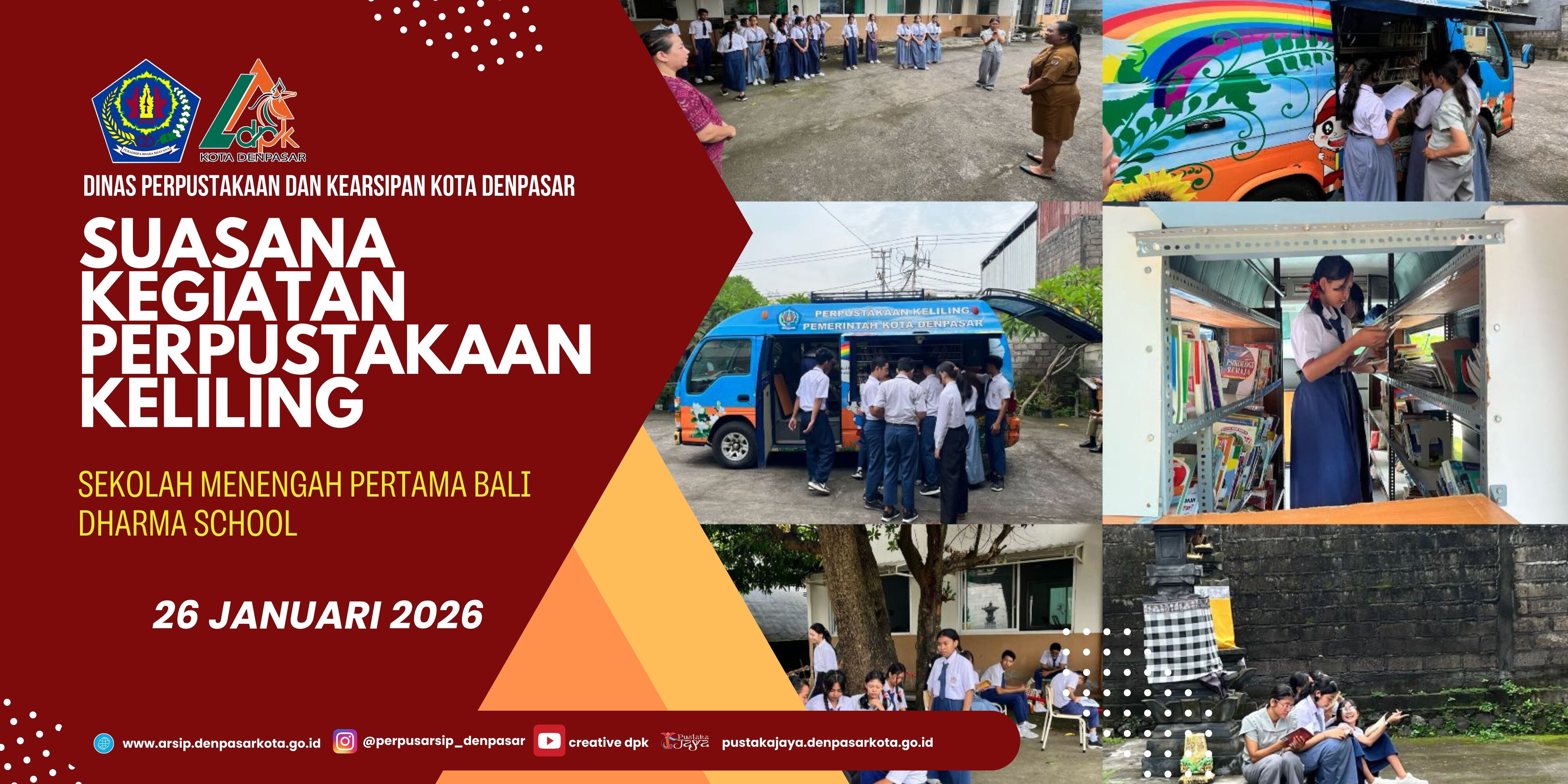 Perpustakaan Keliling di SMP Bali Dharma School Denpasar